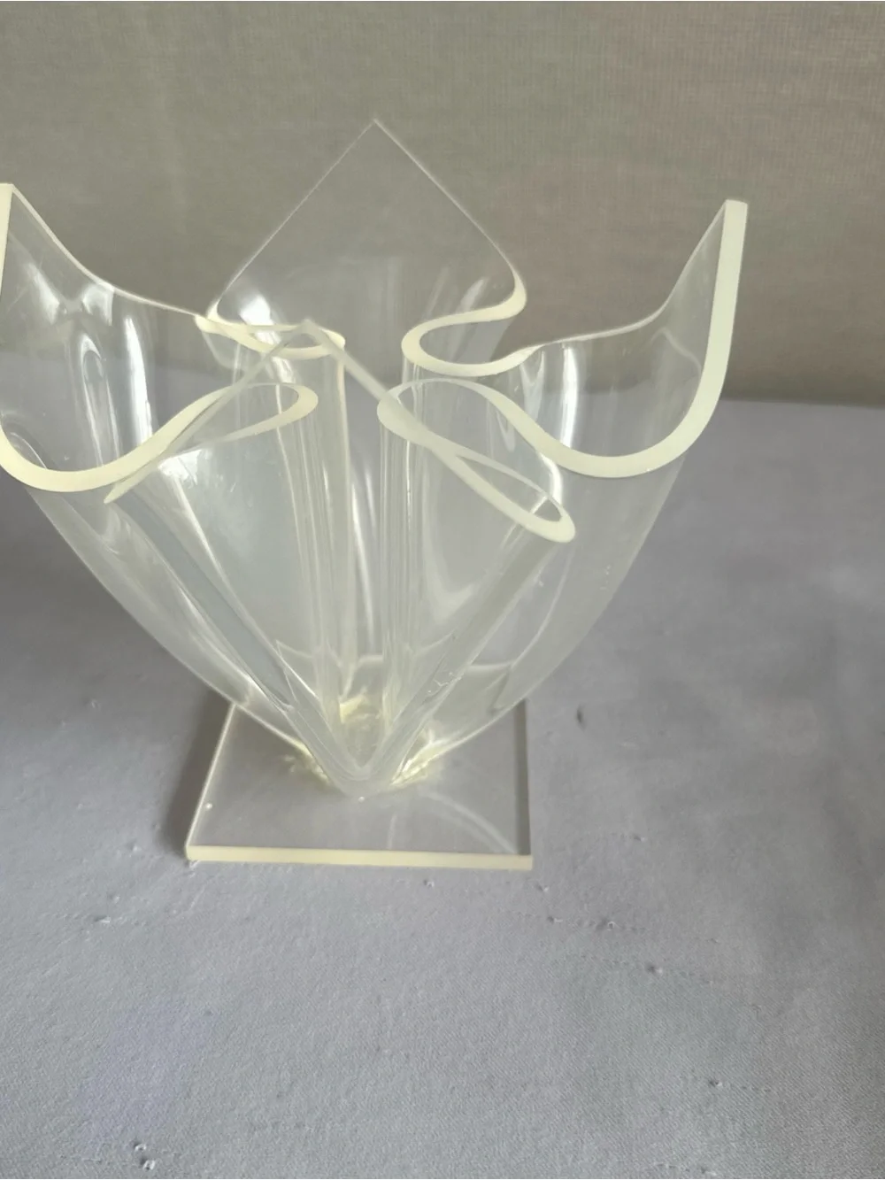 Clear Decorative Acrylic Flower Vase - Translucent White Accent